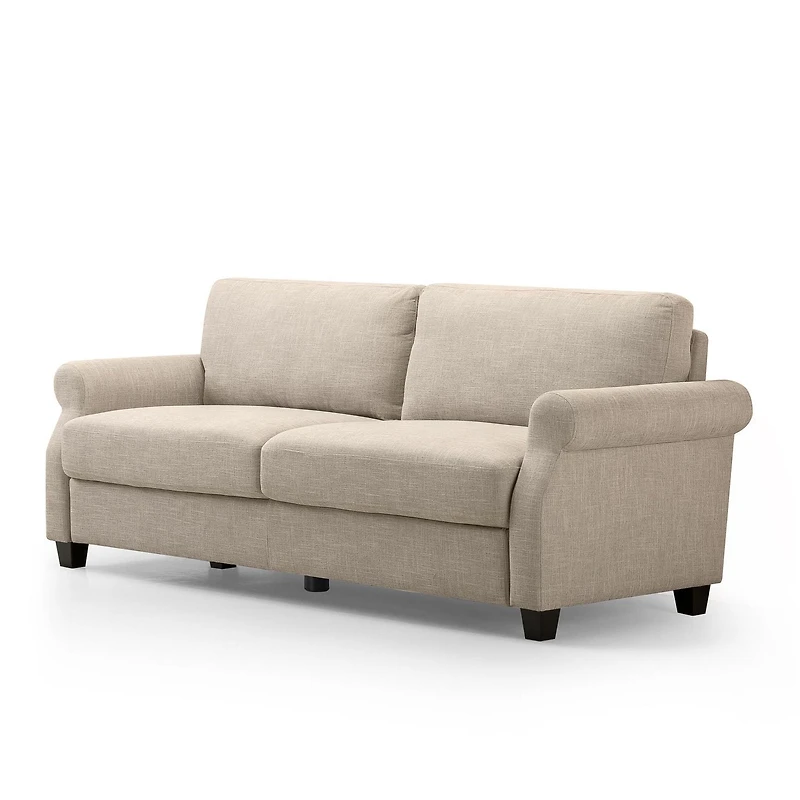 Canapé rembourré Zinus Josh, traditionnel et moderne, 3 places, beige