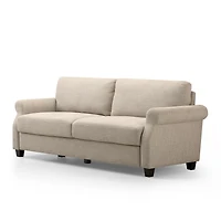 Canapé rembourré Zinus Josh, traditionnel et moderne, 3 places, beige