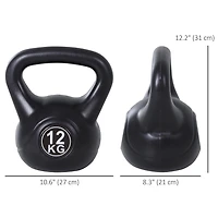 Soozier 26lb Fitness Kettlebell, Plastic Exercise Weight with Sand and Handle