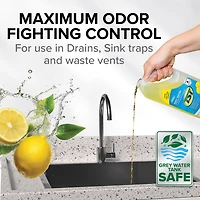 Camco TST RV Grey Water Odor Control – Fresh Lemon Scent, 32-Ounce Bottle (40250), Lemon Scent