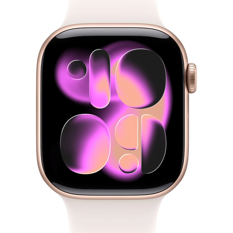 Apple Watch Series 11 GPS - Boîtier 42 mm en aluminium rosé - Bracelet sport rose tendre (P/M)