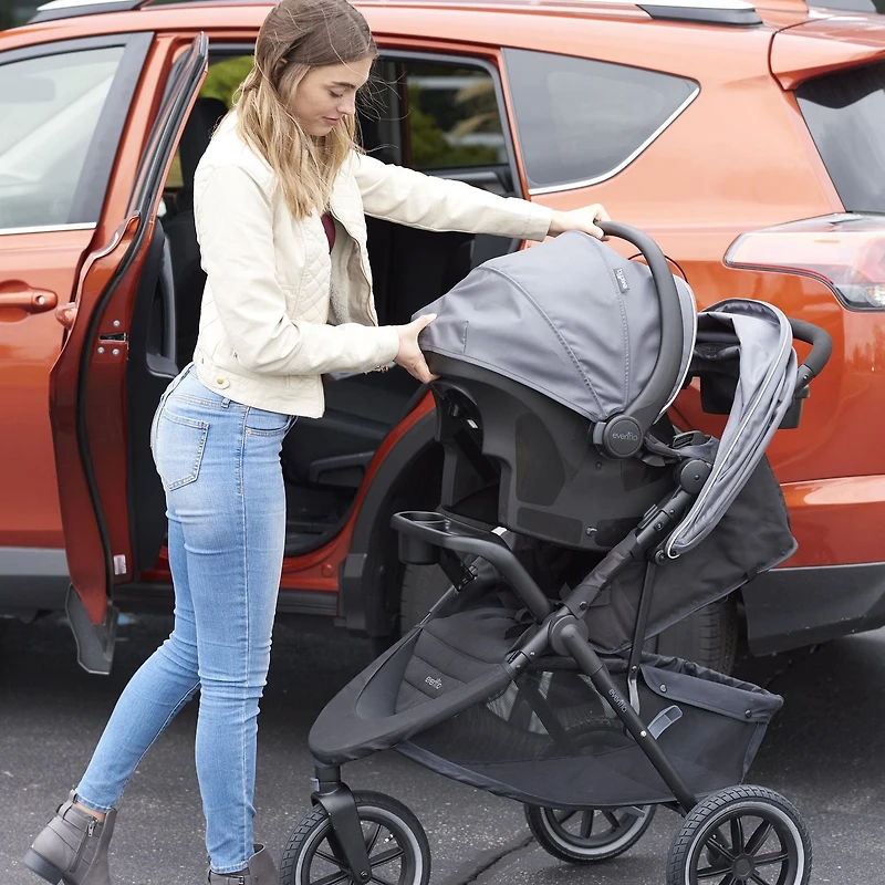 Evenflo Folio3 Système de Voyage de Promenade & de Jogging avec Siège d'Auto pour Bébé LiteMax (4-50 lbs)