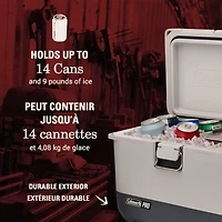 Glacière rigide premium Coleman Pro, 17 qt (16 pintes), format boîte à lunch, robuste, ultralégère, couvercle et corps entièrement isolés, garde le froid pendant des jours