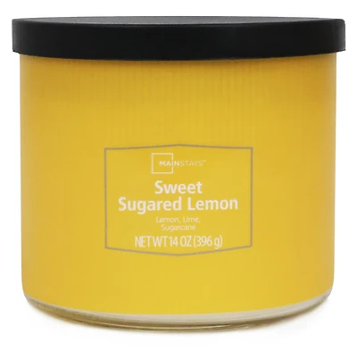 Bougie parfumée Mainstays à 3 mèches, enveloppée texturée Citron sucré, 14 oz MAINSTAYS PL CITRON SUCRÉ