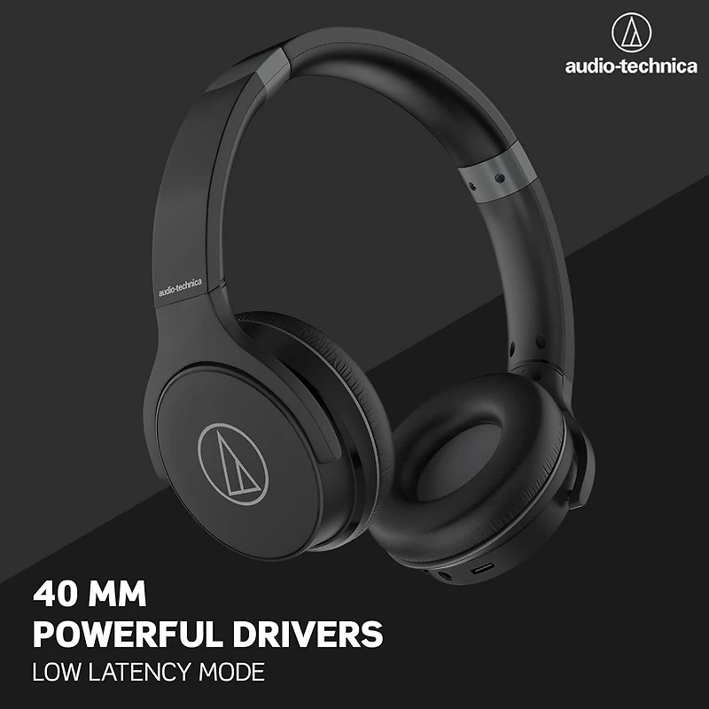 Audio-Technica ATH-S220BTBK Wireless On Ear Headphones, Black
