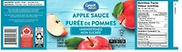 Great Value Unsweetened Applesauce 620 mL, Unsweetened Applesauce