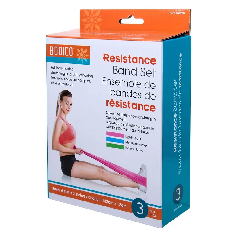 Ensemble de fitness, Tapis de yoga antidérapant et bandes de résistance pour exercice de Bodico, noir