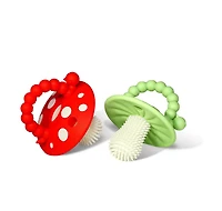 RaZbaby - Chompy Mushroom Silicone Teether - Red & Green