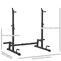 Soozier Multi-Function Barbell Squat Rack Adjustable Weight Lifting Bench Press