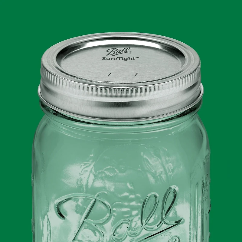 Bocaux Mason Ball avec couvercles et anneaux, ouverture régulière, 473 ml Ensemble de 8