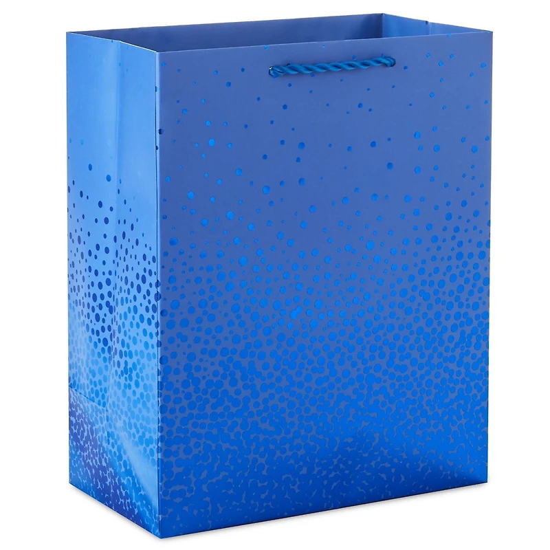 Sac-cadeau moyen de 9 po avec poignées, Hallmark (bleu métallisé) pour les fêtes, les remises des diplômes, le temps des fêtes