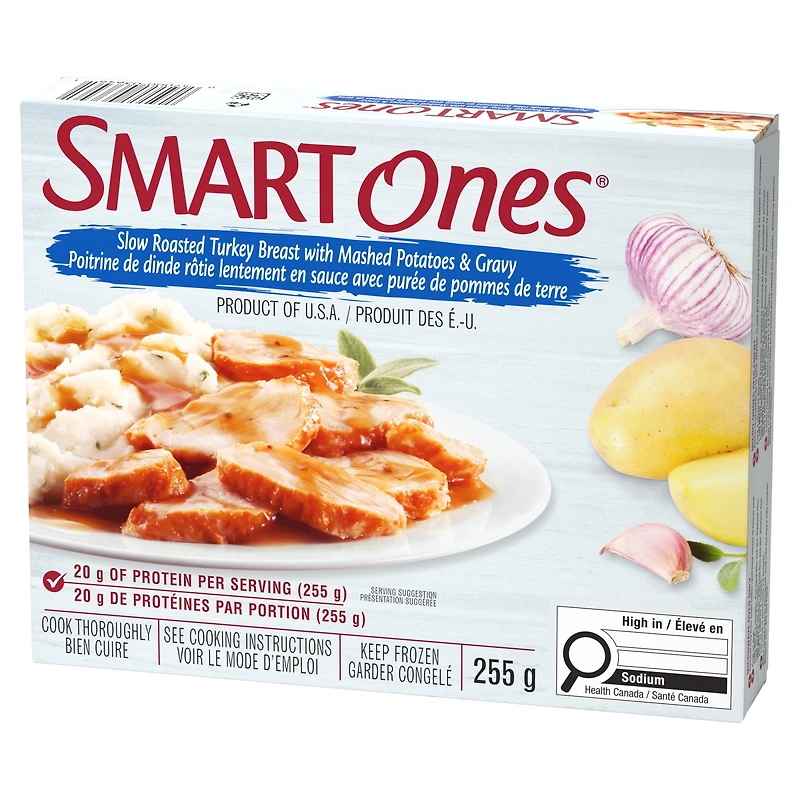 Smart Ones Slow Roasted Turkey Breast with Mashed Potatoes & Gravy Frozen Meal, 1 Box, for Easy Portion-Controlled Dinner, No Artificial Colours, Flavours or Sweeteners, 255 g, SOS RSTD TURKEY BREAST CA 255G 12