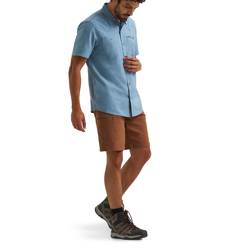 Chemise pour hommes Wrangler® à manches courtes, inspirée de l'Ouest, avec une seule poche