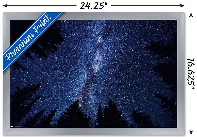 Milky Way At Night Wall Poster, 14.725" x 22.375" Framed