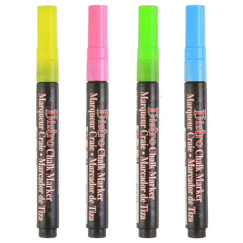MARVY UCHIDA®  BISTRO CHALK MARKER 4PC FINE FLUORESCENT SET