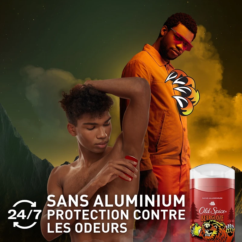 Old Spice Aluminum Free Deodorant for Men, 24/7 Freshness, Long Lasting Odor Protection, Legendary Fragrance, Bearglove, Crisp Orchard Scent, 85 g
