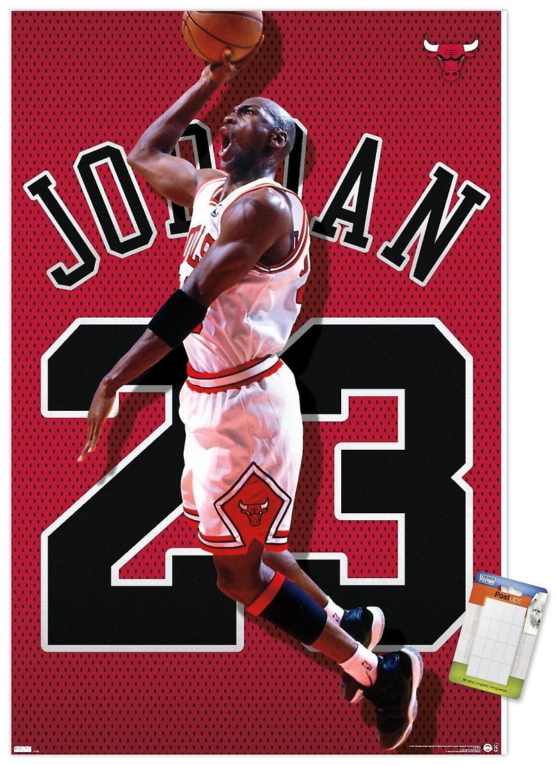 Michael Jordan - Jersey Wall Poster, 22.375" x 34" Framed
