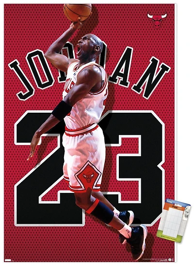 Michael Jordan - Jersey Wall Poster, 22.375" x 34" Framed
