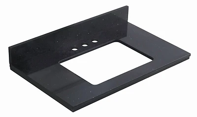 30,5 po. W 18,75 po. D Stone Top En Noir Couleur Galaxy Pour 3H4-po. Robinet AI-17444