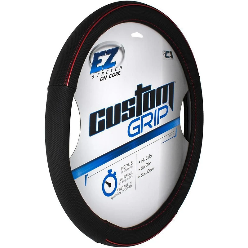 Custom Grip Noir Couvre volant TPE Core avec accent anodisé rouge Couvre volant noir avec accents rouges TPE Core