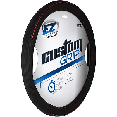 Custom Grip Noir Couvre volant TPE Core avec accent anodisé rouge Couvre volant noir avec accents rouges TPE Core