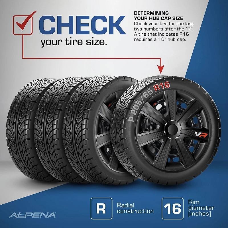 16 In VR Carbon Black Wheel Cover 4 pack