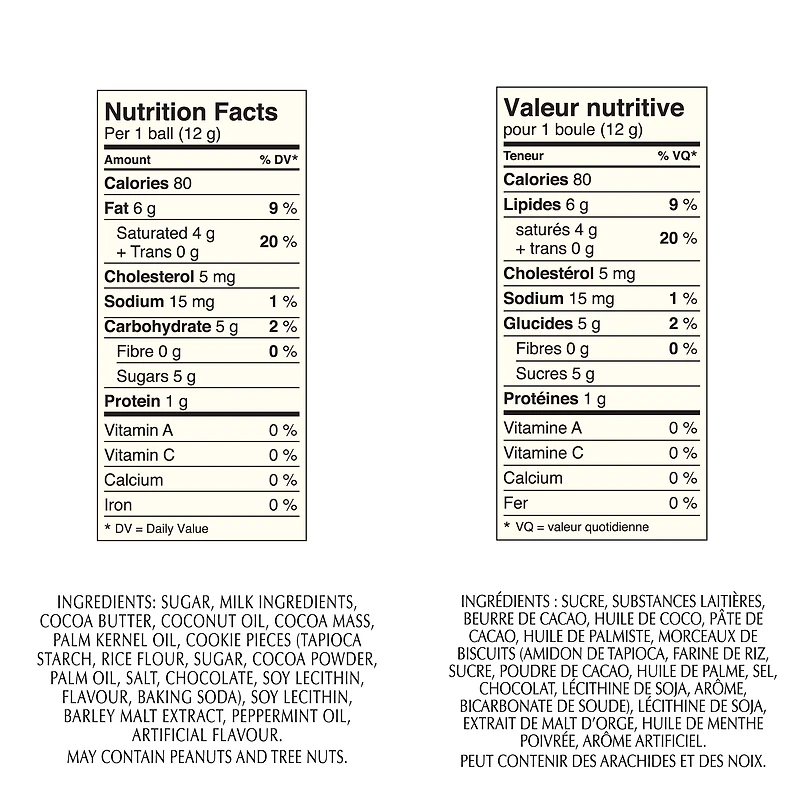 Truffes LINDOR au chocolat au lait et au biscuit à la menthe poivrée de Lindt – Sachet (150 g) 150 g