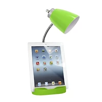 Lampe de bureau Limelights col de cygne avec support de livre pour tablette iPad et port USB, verte