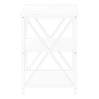 Monarch Specialties Accent Table, Side, End, Nightstand, Lamp, Living Room, Bedroom, White Laminate, White Metal, Contemporary, Modern