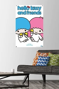 Hello Kitty and Friends: Hello - Little Twin Stars Feature Series Wall Poster with Pushpins, 22.375" x 34"