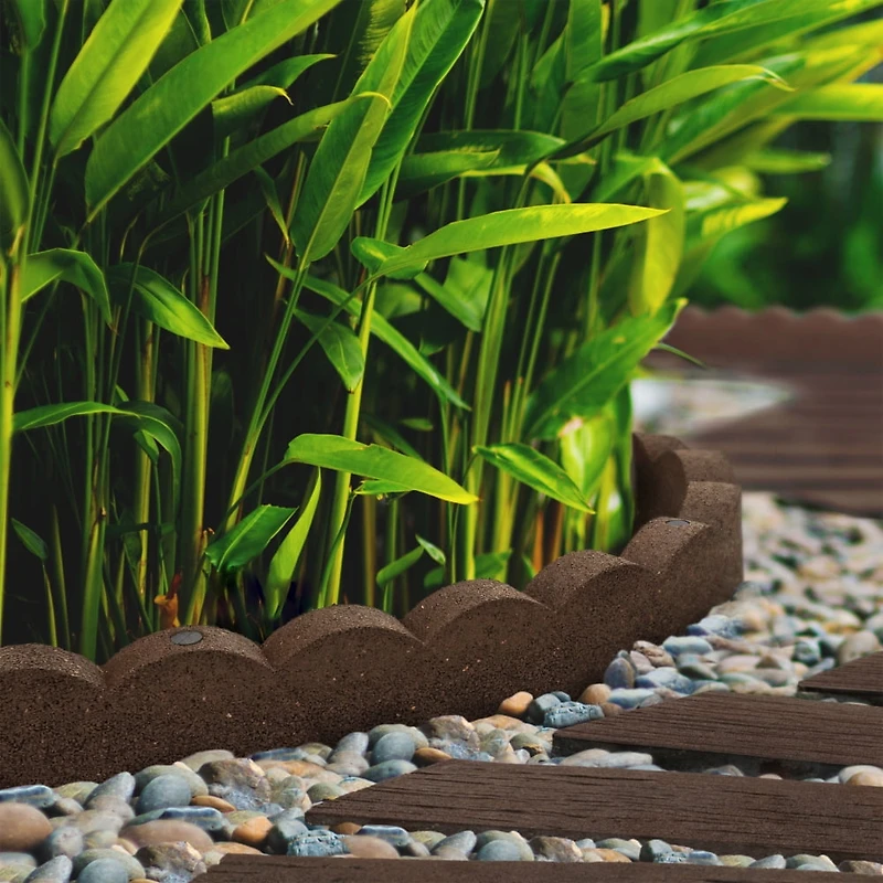 EzBorder Scallop Garden Border 2" Thick in Earth Colour - 2 Pack