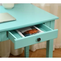 Homylin Home Office Desk with 2 Drawers, 43" Writing Computer Desk for Bedroom, Modern Green Makeup Vanity Table Desk, Study Table Writing Desk, Computer Work Station, Green