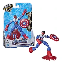 Marvel Avengers Bend And Flex Action Figure Toy, 6-Inch Flexible Captain America Super Hero Figure, Includes Accessory, For Kids Ages 4 And Up