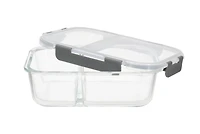 MS DIVIDED RECTANGLE GLASS CONTAINER 1360ML, Volume - 1360ml
