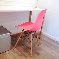 Heavenly Collection Dark Pink Wood Chair SET OF 2