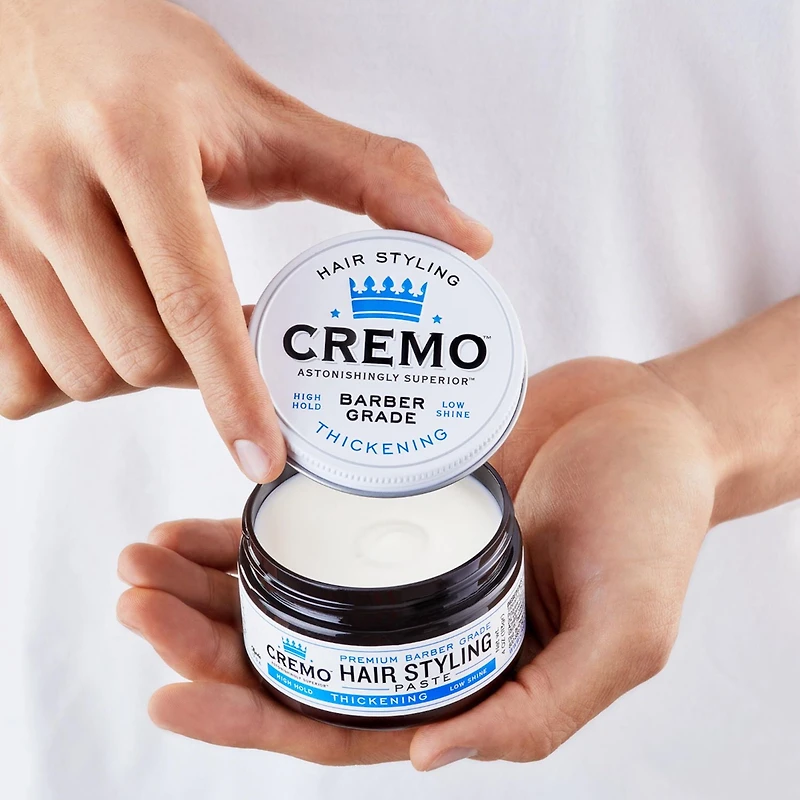 Cremo Thickening Hair Styling Pomade, High Hold, Low Shine, 113g