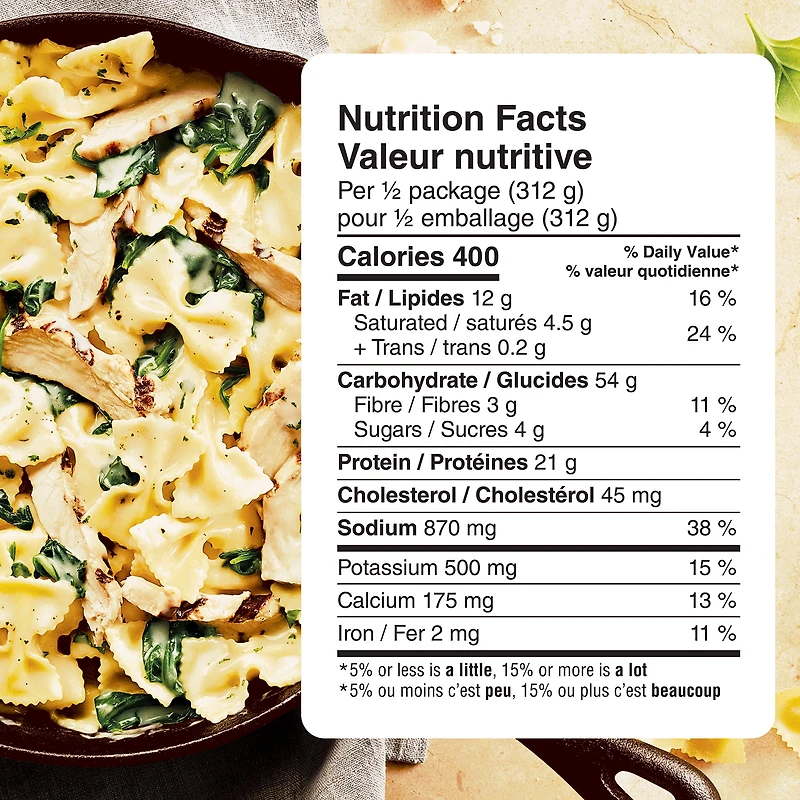 Chicken Florentine and Farfalle 624G, BER CKN FLOR 4/624G