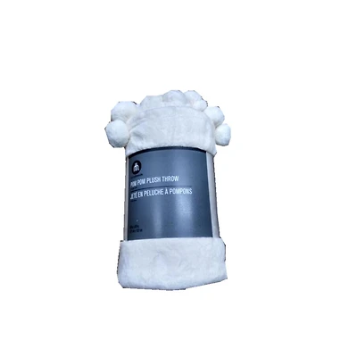 hometrends Caravan Pom Pom Plush Throw