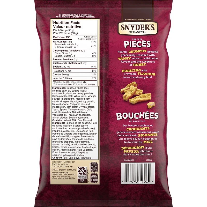 Morceaux d'oignons moutarde au miel 240 grammes