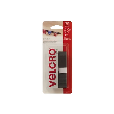 VELCRO® Brand, Sticky Back™ Tape - 18" Black, 18" x 3/4" (45.72cm x 1.9cm)