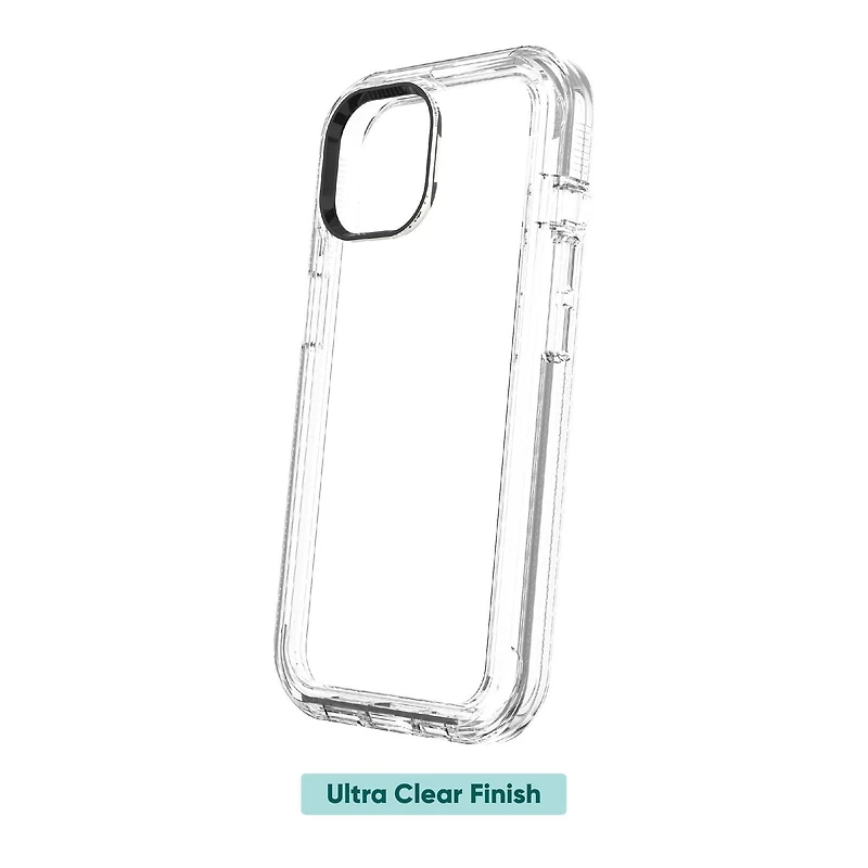 Onn. Rugged Phone Case with Holster for iPhone 16e/15 /14 / 13, Antimicrobial, 21 ft. Drop Protection