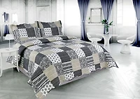 Marina Decoration Rich Printed Embossed Pinsonic Coverlet Bedspread Ultra Soft Bedding Summer Quilt Set with Shams, Navy Blue Plaid Pattern