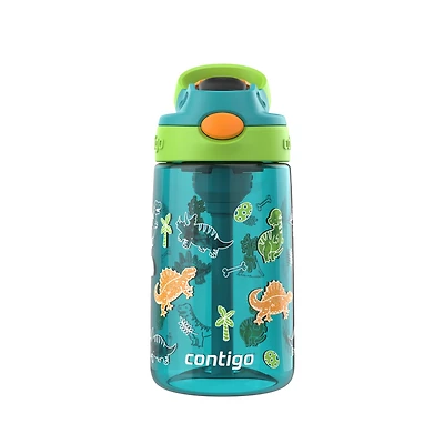 Bouteille d’eau pour enfants Contigo Aubrey avec paille, antifuite et antidéversement, Dinos genévrier, (414 ml)