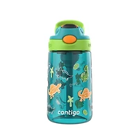Bouteille d’eau pour enfants Contigo Aubrey avec paille, antifuite et antidéversement, Dinos genévrier, (414 ml)
