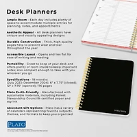 Plato Black Solid 2024 6x7.75 Inch 18 Months Desk Planner, July 2023 - December 2024, 9781975457396