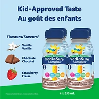 PediaSure Complete® Reduced Sugar, Nutritional Supplement, 4 x 235 mL, Chocolate, 4 x 235 mL