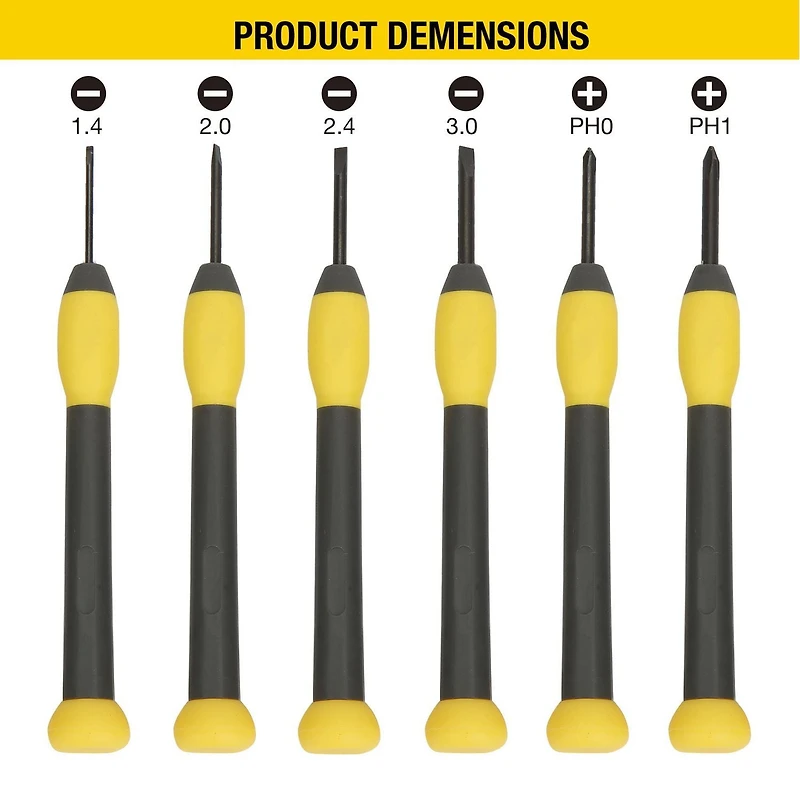 WorkPro Precision Tool Set - 6 Piece, Non-slip TPR handle