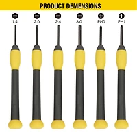 WorkPro Precision Tool Set - 6 Piece, Non-slip TPR handle