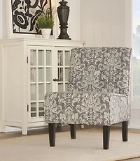 Chaise d'appoint en damassé gris Avondale
