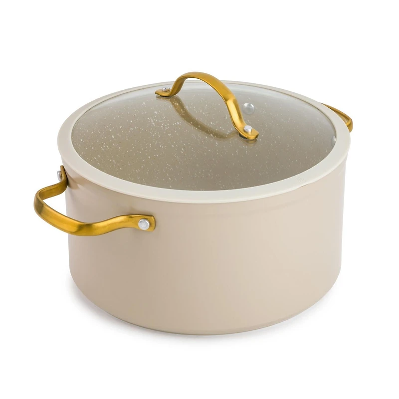 Thyme & Table Batterie de cuisine antiadhésive 12 pièces Taupe batterie de cuisine